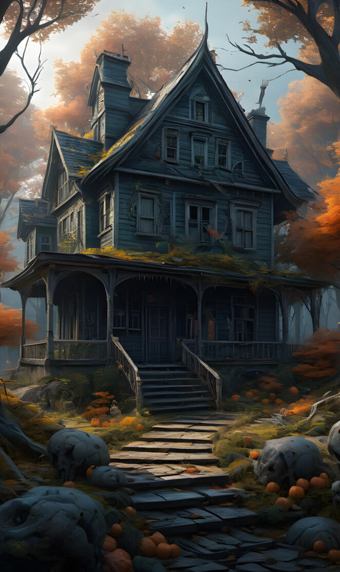 a house with a pile of garbage in front of it