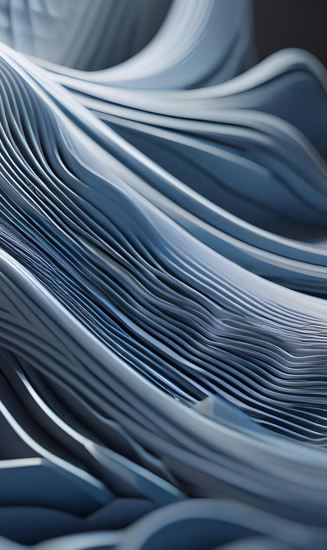 a close-up of a pile of blue and white plastic