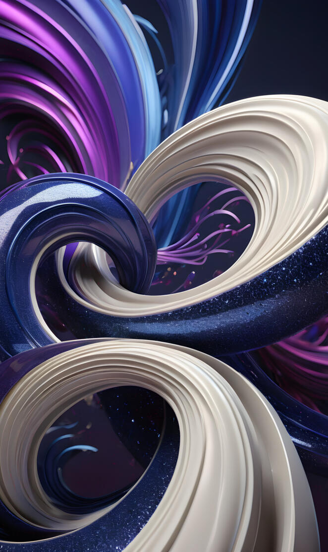 a close up of a pile of purple and white circular objects