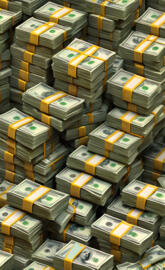 Stacks on stacks on stacks of cash