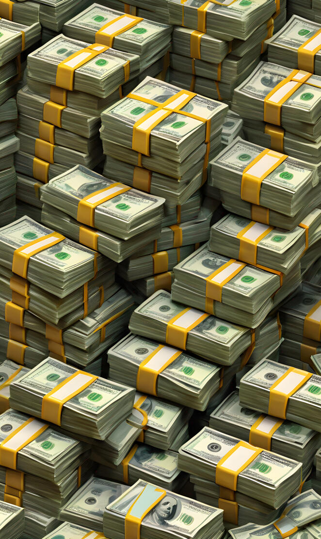 Stacks on stacks on stacks of cash