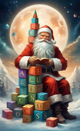 Santa playing with toys