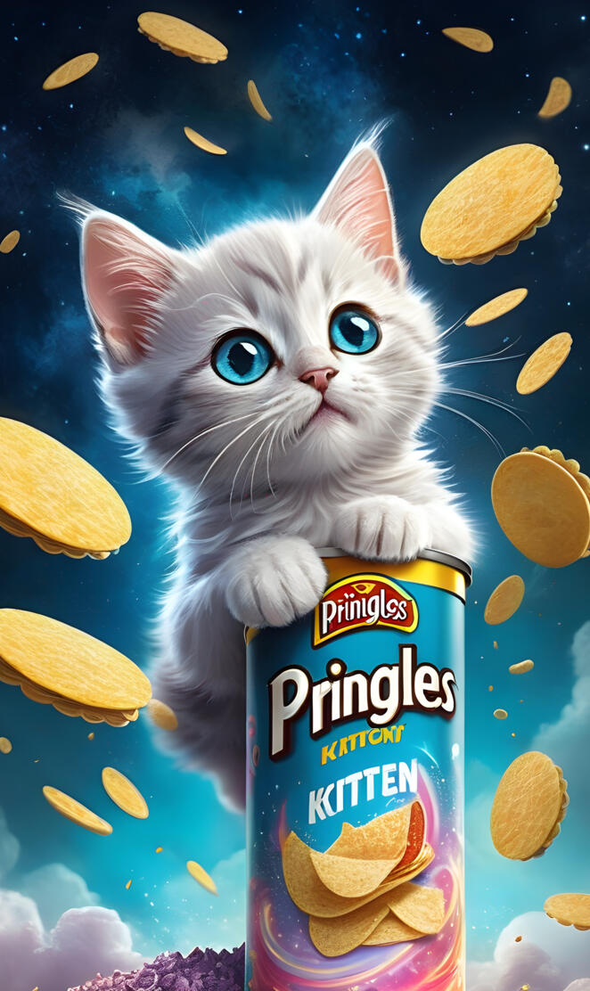 a cat with a can of food