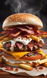 Triple bypass burger deluxe