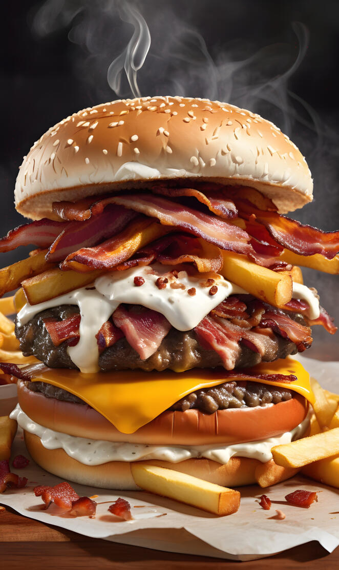 Triple bypass burger deluxe