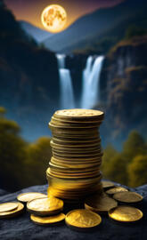 a stack of coins money magnet