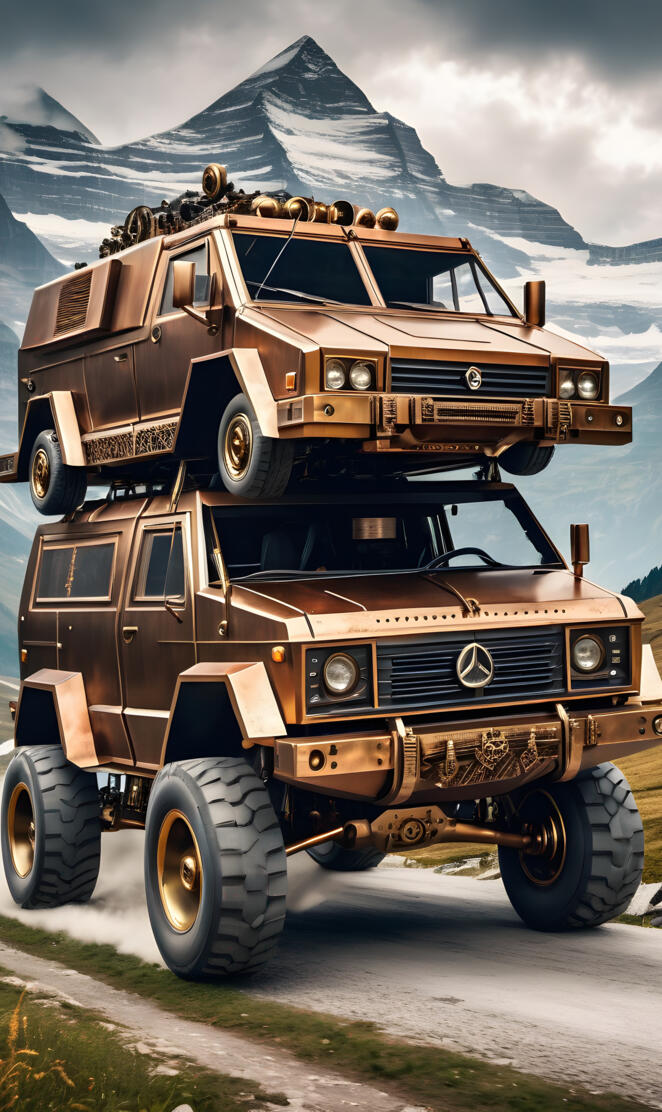 steampunk trucks what's up with this truck stacking?