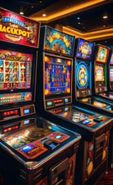 a row of arcade games