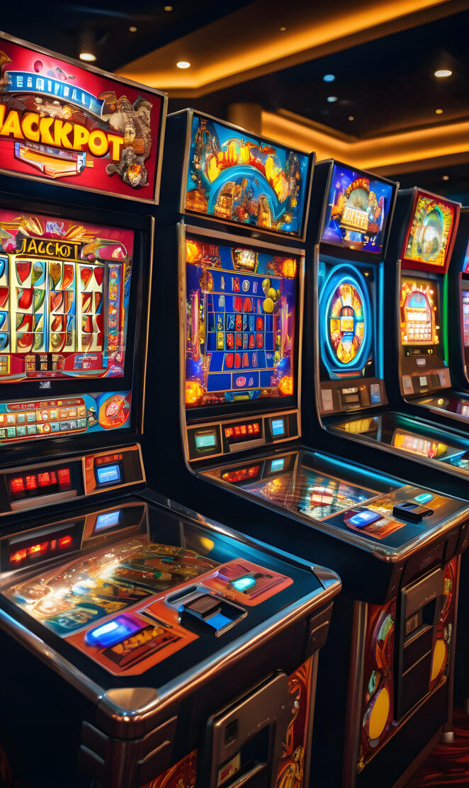 a row of arcade games