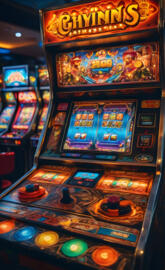 a row of arcade games