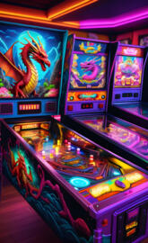 a row of arcade games