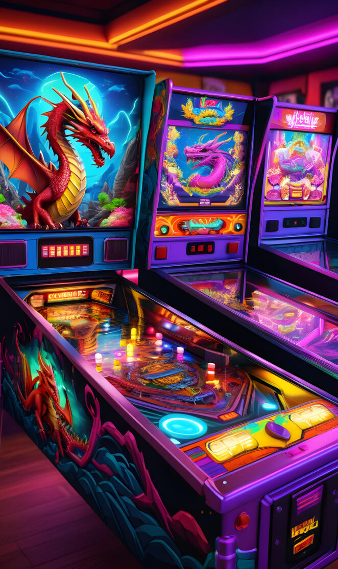 a row of arcade games