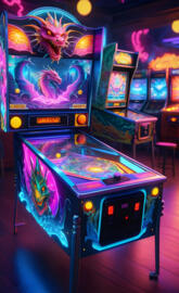 a row of arcade games