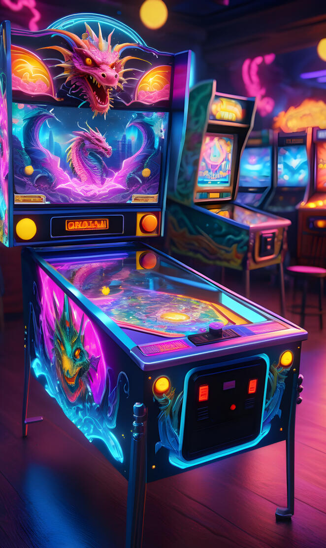 a row of arcade games