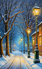 a row of street lamps