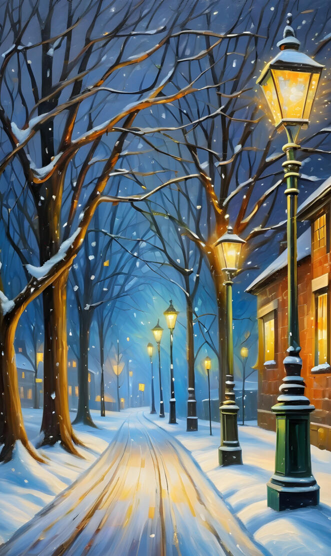 a row of street lamps