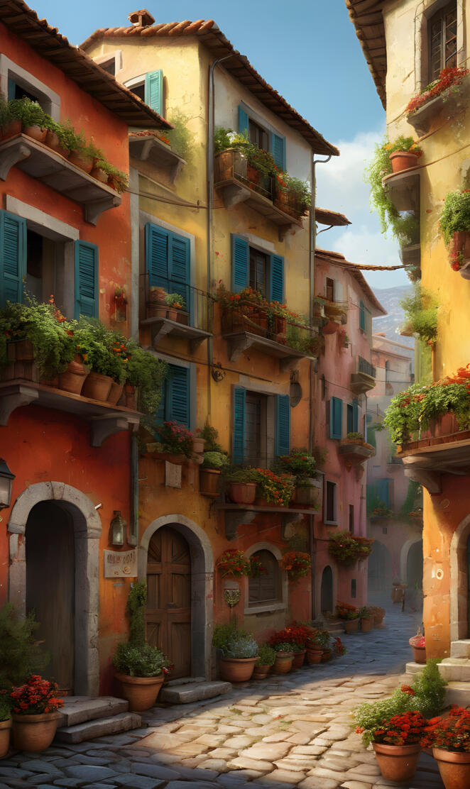 a row of colorful buildings, italy