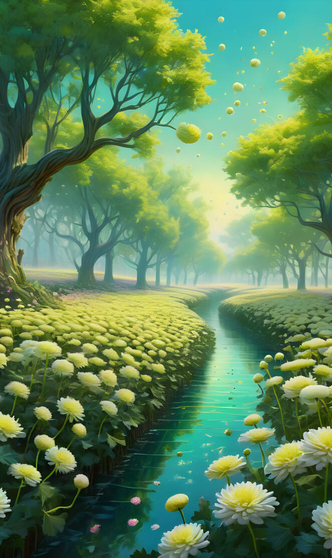 the morning chrysanthemum field, flowers,