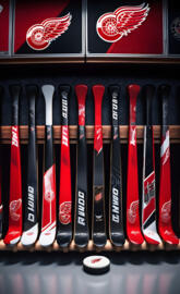 a row of red and black pens