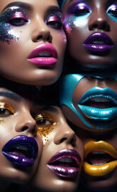 a collage of a woman's face