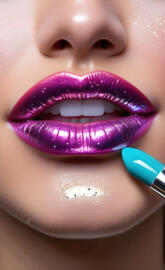 a close up of a woman's lips and nose