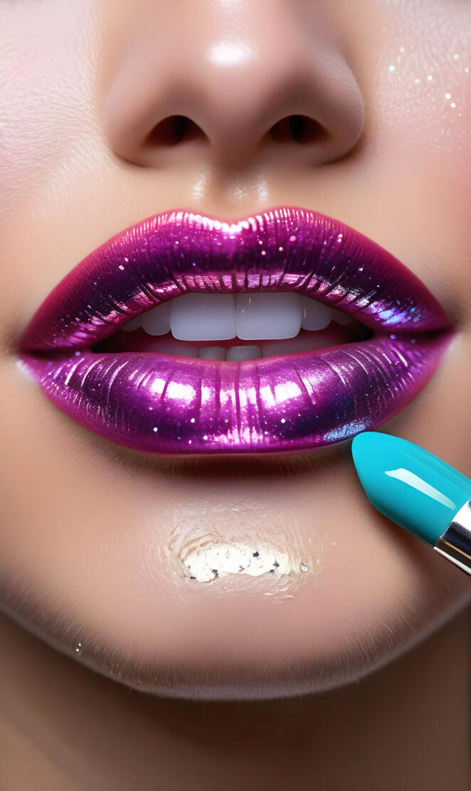 a close up of a woman's lips and nose