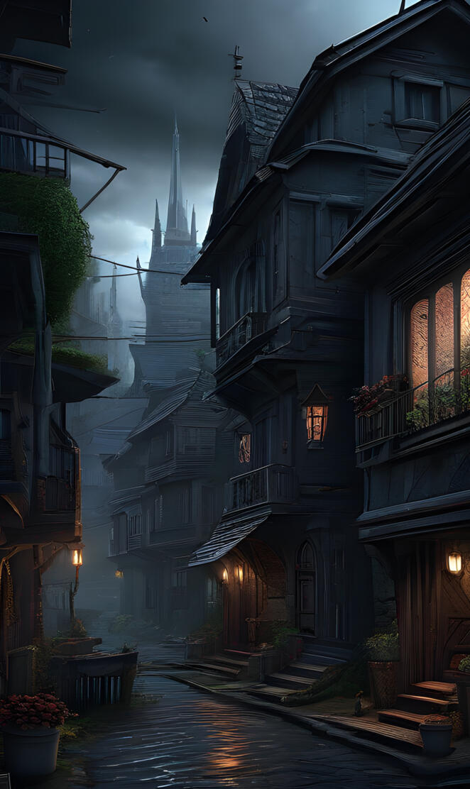 a row of buildings with a river running through them