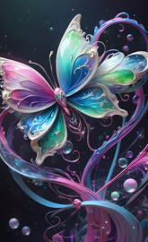 a colorful butterfly on a glass surface