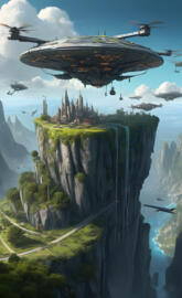 a group of helicopters flying over a city