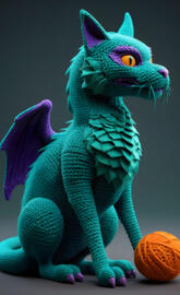 cat crow dragon crochet 3D