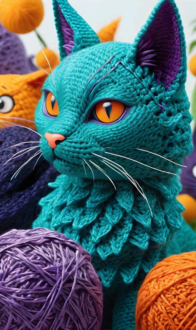 cat crow dragon crochet animie