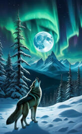 wolf howling at the moon