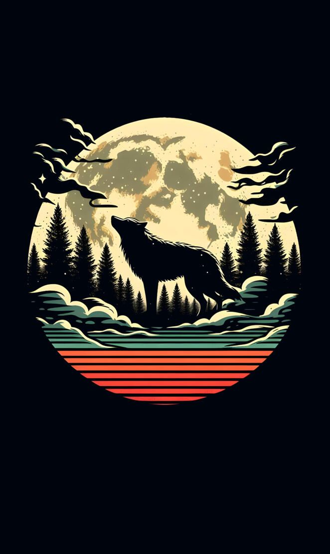 eerie scene lone wolf howls at moonlit night forest