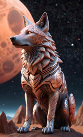 peach moonstone wolf