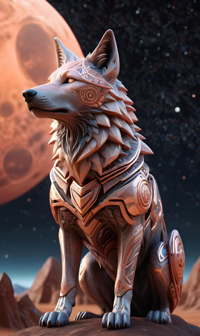 peach moonstone wolf