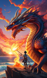 Dragon at sunset