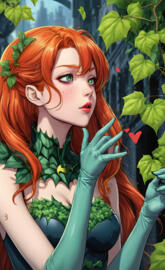 poison ivy blowing kisses at batman