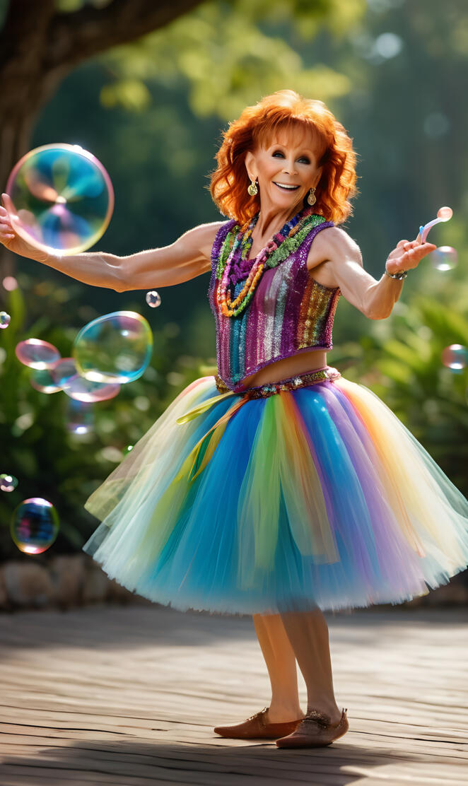 Reba in a fun tutu.