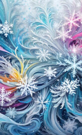 Wind blowing snow flakes