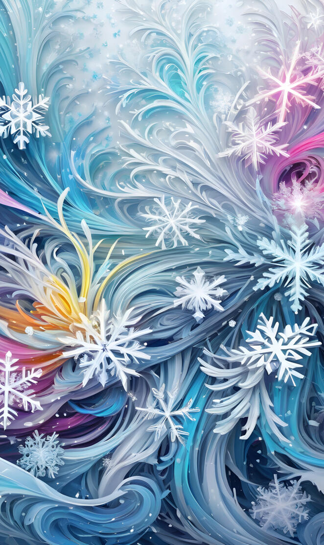 Wind blowing snow flakes