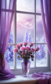 bylavender and pink roses