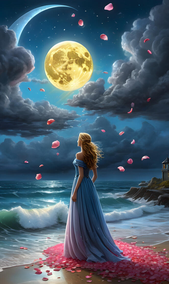 ophelia and rose petals