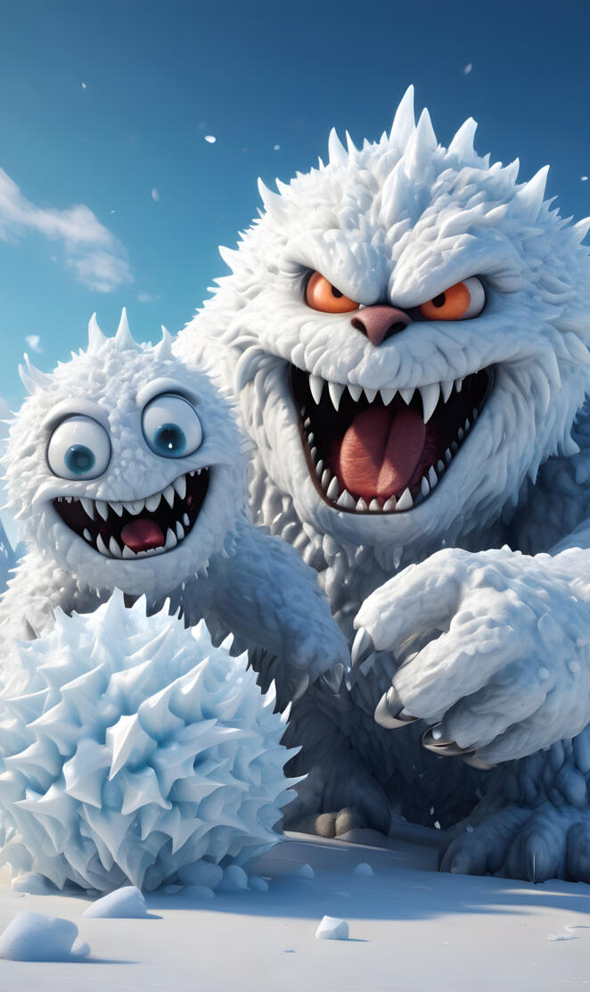 snowmonsters making snowman