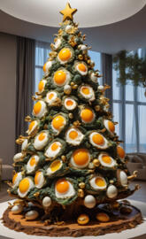 Fried egg Christmas tree