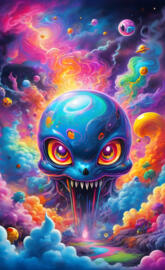 a blue fish in water