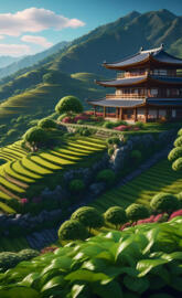 Traditional Japanese multiple farmers & familys villa in farm country