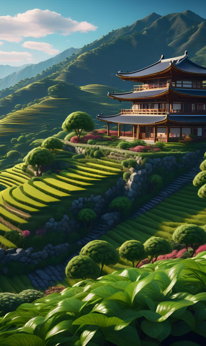 Traditional Japanese multiple farmers & familys villa in farm country