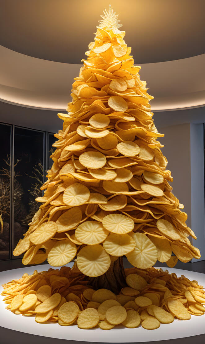 potato chips Christmas tree