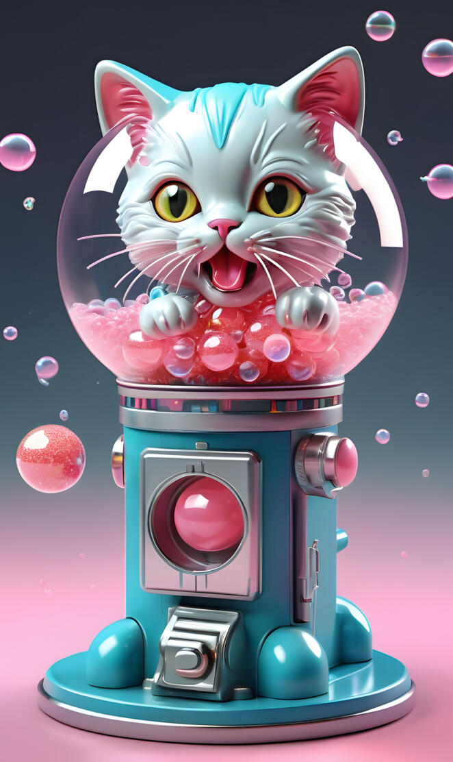 kitten gumball machine