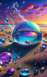 a group of bubbles in the air